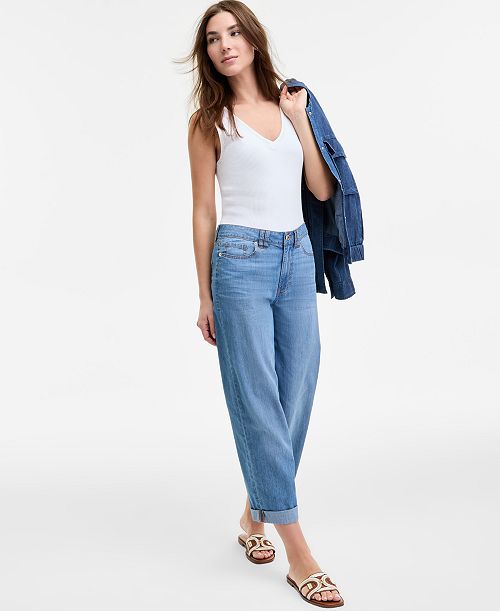 Tommy Hilfiger Women's Relaxed-Fit Utility Chambray Jeans Women's Fashion Shoes & Accessories Tommy Hilfiger Women's Relaxed-Fit Utility Chambray Jeans Women's Fashion Shoes & Accessories