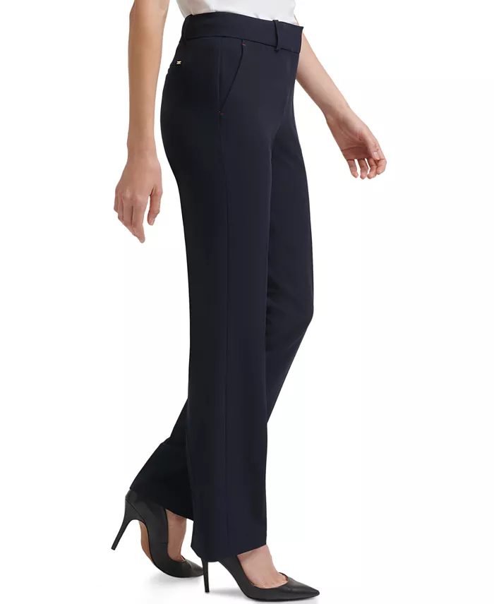 Tommy Hilfiger Women’s Sutton Boot-Leg Trousers Women's Fashion Shoes & Accessories