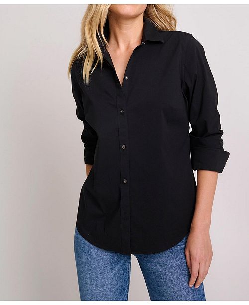 UNTUCKit Women's Wrinkle-Free Stretch Cotton Bella Button Up Shirt Women's Fashion Shoes & Accessories