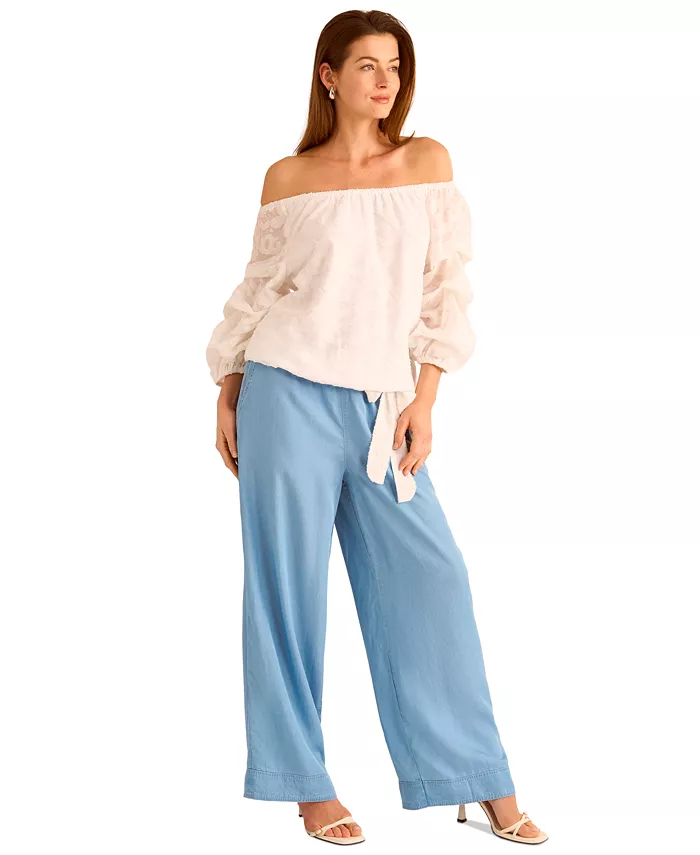 Vince Camuto Women's Drawstring Wide-Leg Pants Women's Fashion Shoes & Accessories
