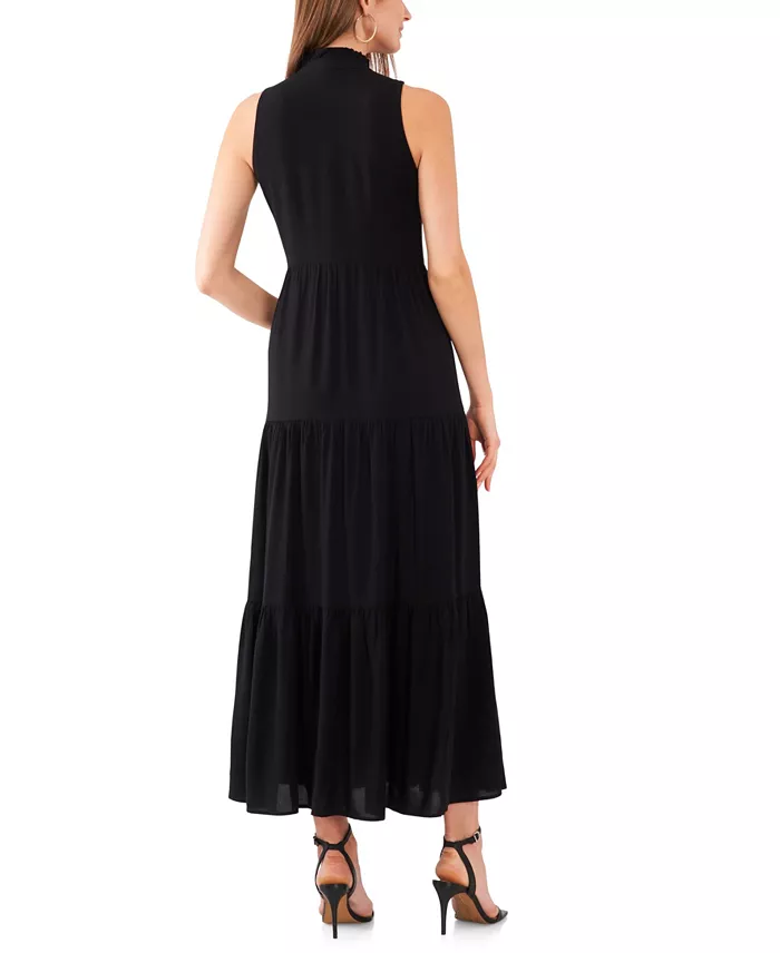 Vince Camuto Women's Split-Neck Sleeveless Maxi Dress Women's Fashion Shoes & Accessories