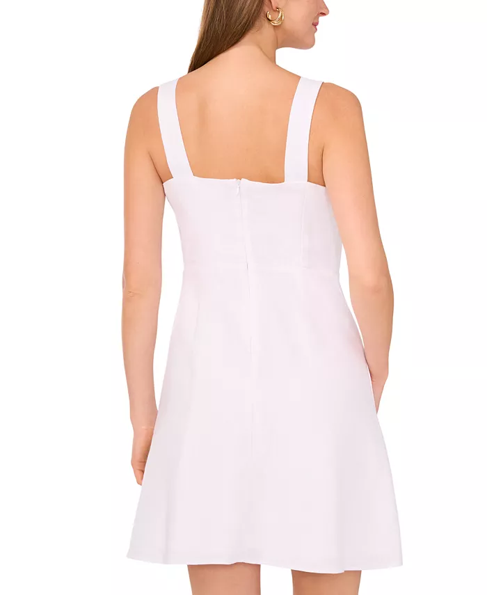 Vince Camuto Women's Square-Neck Linen-Blend Dress Women's Fashion Shoes & Accessories
