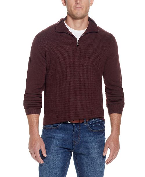 Weatherproof Vintage Men's Soft Touch Textured Quarter-Zip Sweater Men's Fashion & Accessories
