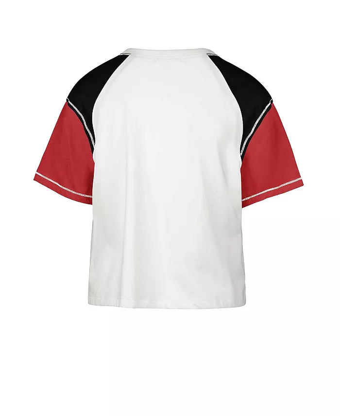 '47 Brand Women's White Distressed Georgia Bulldogs Serenity Gia Cropped T-shirt Sports Fan Shop