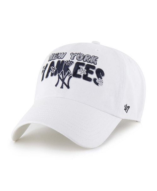 '47 Brand Women's White New York Yankees Flower Power Clean Up Adjustable Hat Sports Fan Shop '47 Brand Women's White New York Yankees Flower Power Clean Up Adjustable Hat Sports Fan Shop