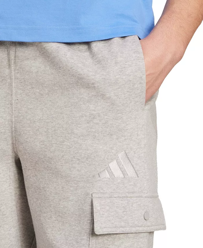 Adidas Men's ALL Season Fleece Loose Cargo Open Hem Pants Men's Fashion & Accessories
