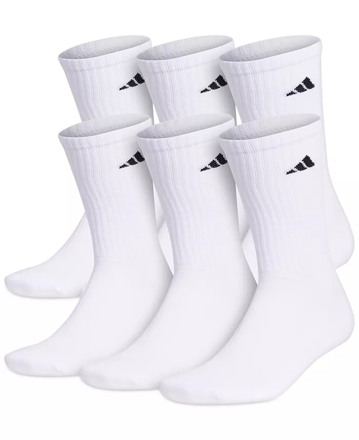 Adidas Men's Cushioned Athletic 6-Pack Crew Socks Men's Fashion & Accessories