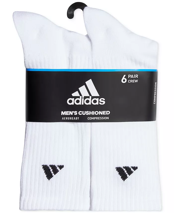 Adidas Men's Cushioned Athletic 6-Pack Crew Socks Men's Fashion & Accessories
