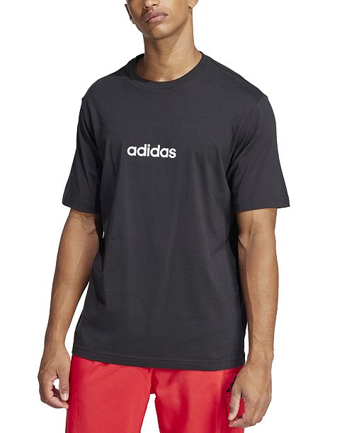 adidas Men's Essentials Regular-Fit Linear Logo Graphic T-Shirt Men's Fashion & Accessories