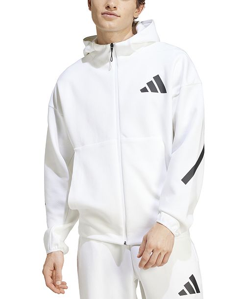 adidas Men's Z.N.E. Classic Fit Long Sleeve Zip-Front Logo Hoodie Men's Fashion & Accessories