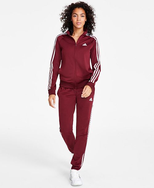 adidas Women's 3-Stripes Tricot Track Jacket & Tapered Track Pants Women's Fashion Shoes & Accessories