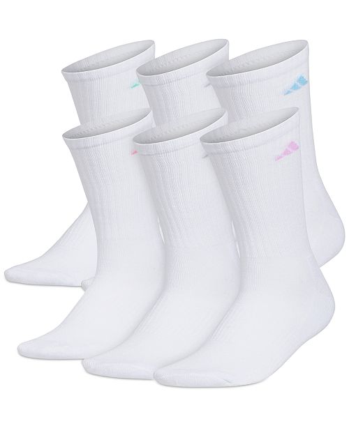 adidas Women's 6-Pk. Athletic Cushioned Crew Socks Women's Fashion Shoes & Accessories