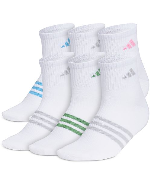 adidas Women's 6-Pk. Superlite 3.0 Quarter Socks Women's Fashion Shoes & Accessories