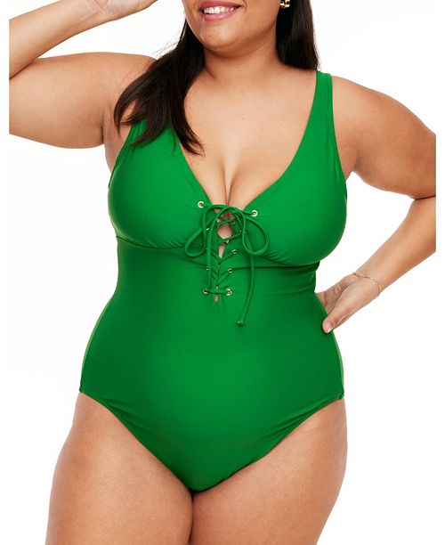 Adore Me Evangeline Women's Plus-Size Swimwear One Piece Swimsuit Women's Fashion Shoes & Accessories