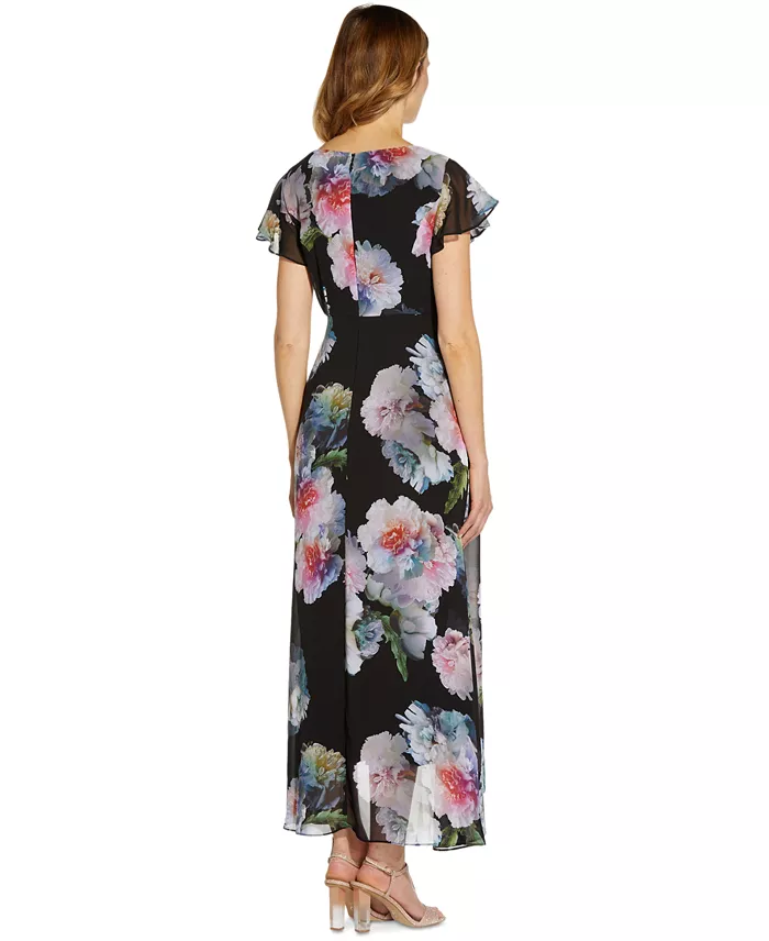Adrianna Papell Floral Print Jumpsuit Women's Fashion Shoes & Accessories