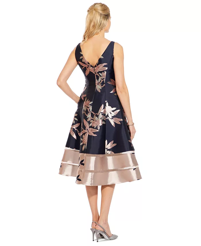 Adrianna Papell Jacquard A-Line Dress Women's Fashion Shoes & Accessories