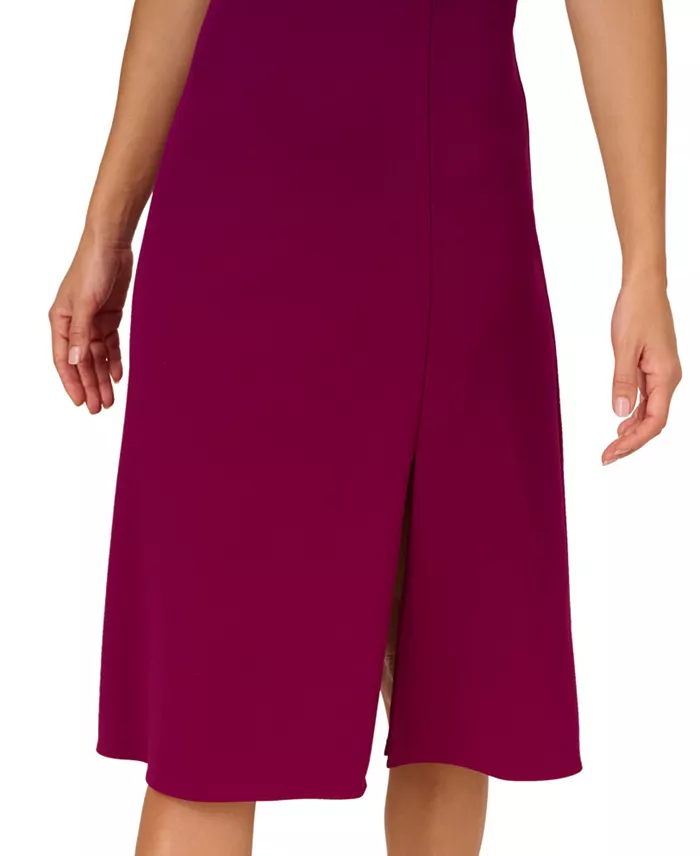 Adrianna Papell Women's Elbow-Sleeve A-Line Dress Women's Fashion Shoes & Accessories