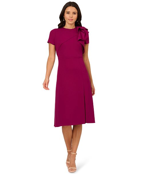 Adrianna Papell Women's Elbow-Sleeve A-Line Dress Women's Fashion Shoes & Accessories