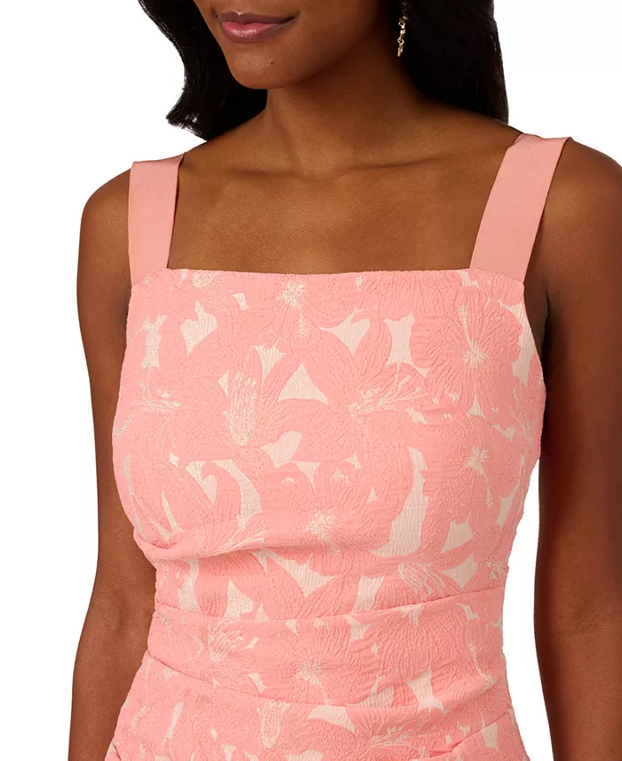 Adrianna Papell Women's Hibiscus Jacquard Sheath Dress Women's Fashion Shoes & Accessories