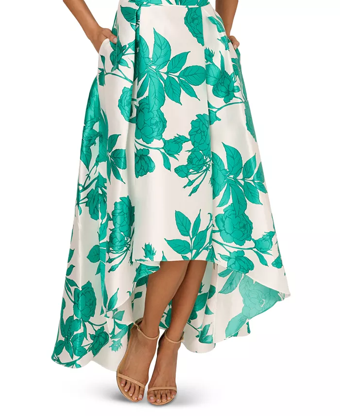 Adrianna Papell Women's High-Low Floral-Print Gown Women's Fashion Shoes & Accessories