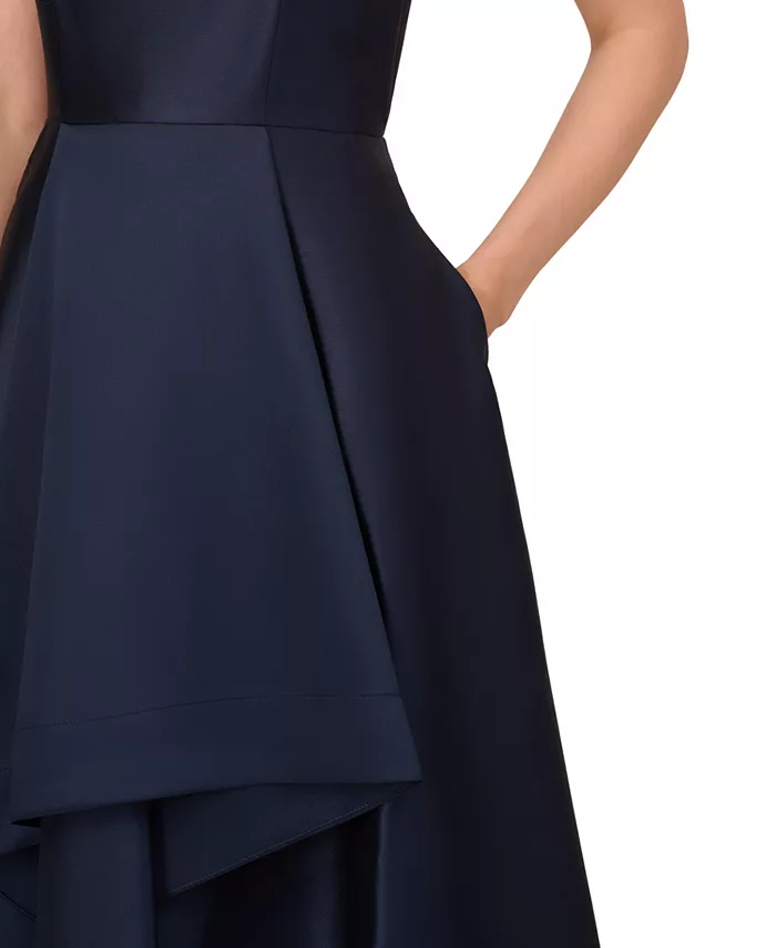 Adrianna Papell Women's High-Low Mikado Sleeveless Gown Women's Fashion Shoes & Accessories