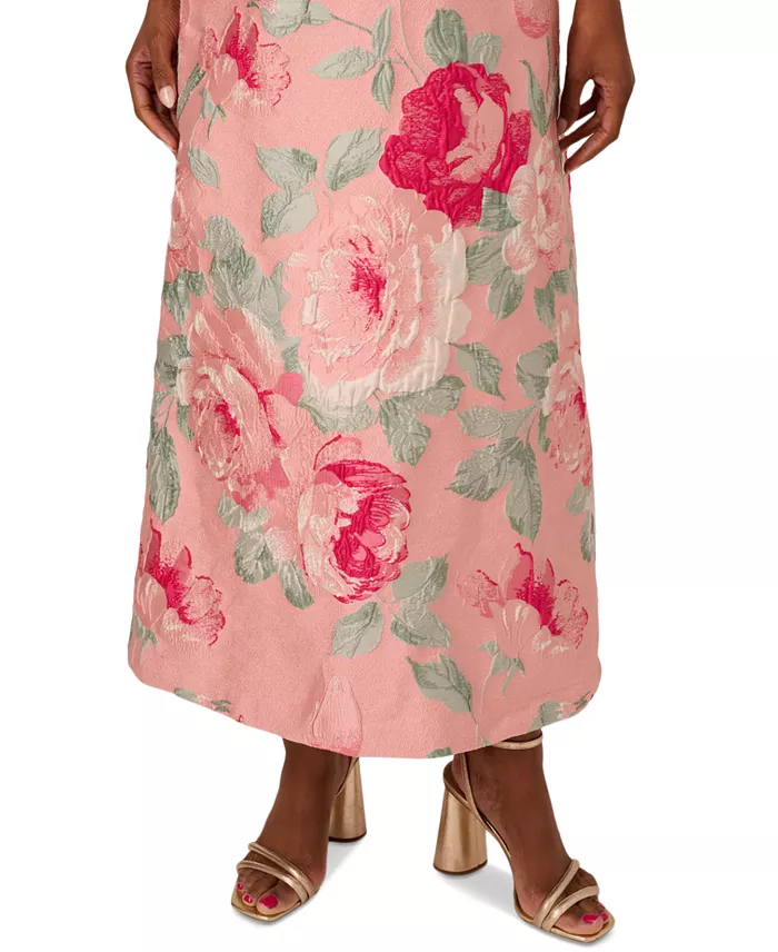 Adrianna Papell Women's Off-The-Shoulder Floral-Jacquard Dress Women's Fashion Shoes & Accessories