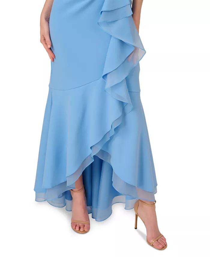 Adrianna Papell Women's Organza Crepe High-Low Gown Women's Fashion Shoes & Accessories