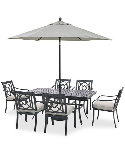 Agio St Croix Outdoor 7-pc Dining Set (68x38" table + 6 dining chairs) Created for Macy's Furniture