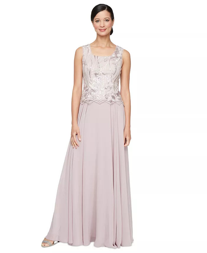 Alex Evenings Alex Evening Women's 2-Pc. Embroidered Jacket & Gown Set Women's Fashion Shoes & Accessories