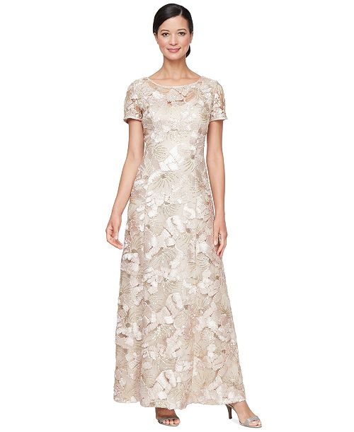 Alex Evenings Petite Embellished Lace Gown Women's Fashion Shoes & Accessories