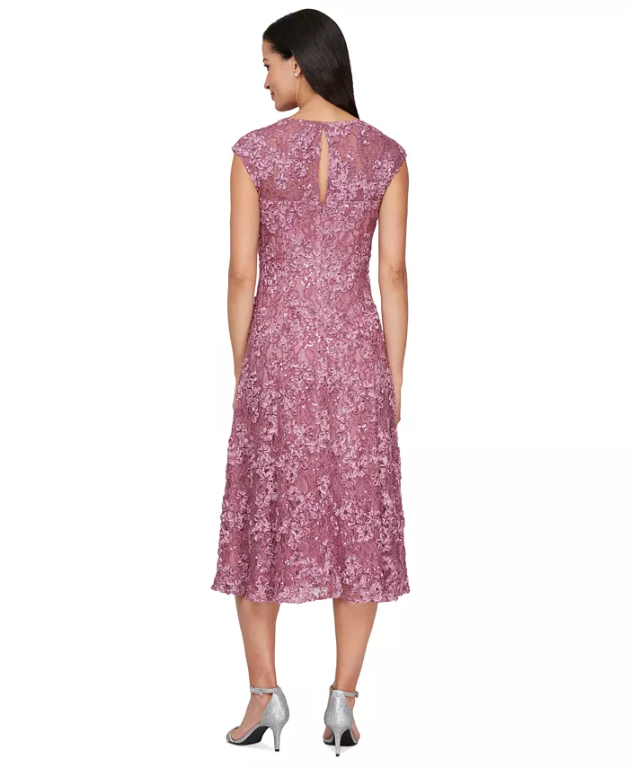 Alex Evenings Women's Sweetheart-Neck Lace Sequin Soutache Dress Women's Fashion Shoes & Accessories