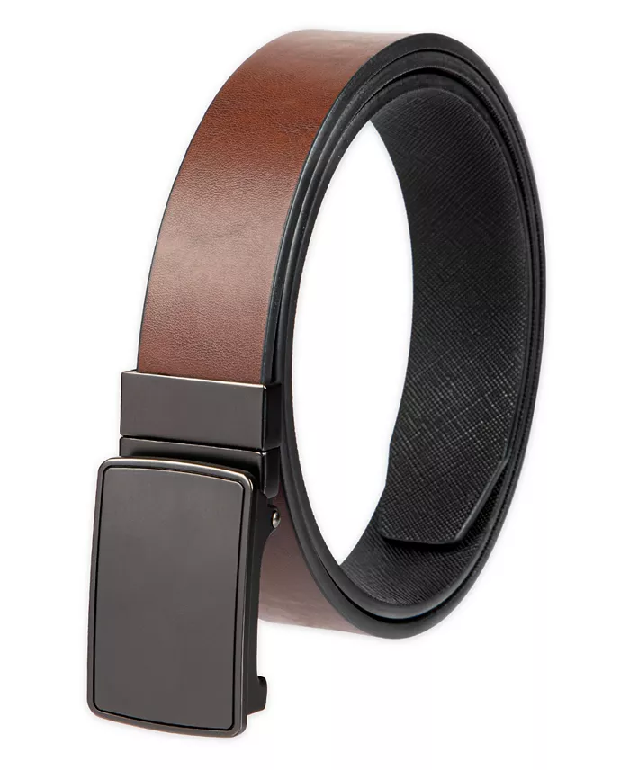Alfani Men's 2-In-1 Reversible AlfaTech Custom Fit Pressure Locking Plaque Buckle Belt Men's Fashion & Accessories