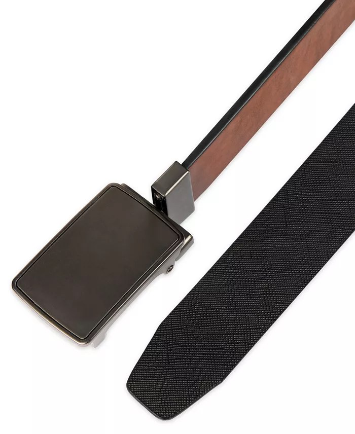 Alfani Men's 2-In-1 Reversible AlfaTech Custom Fit Pressure Locking Plaque Buckle Belt Men's Fashion & Accessories