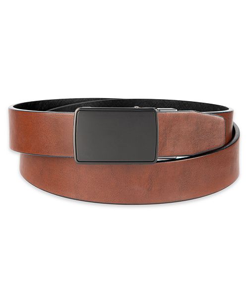 Alfani Men's 2-In-1 Reversible AlfaTech Custom Fit Pressure Locking Plaque Buckle Belt Men's Fashion & Accessories