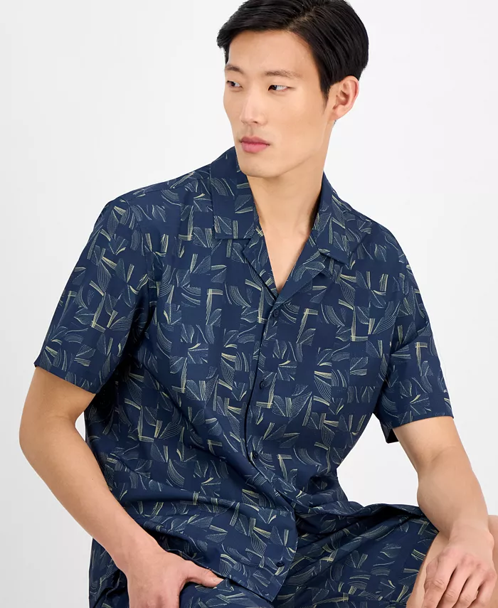 Alfani Men's Abstract Breeze Shirt & Shorts Exclusively At Macy's Men's Fashion & Accessories