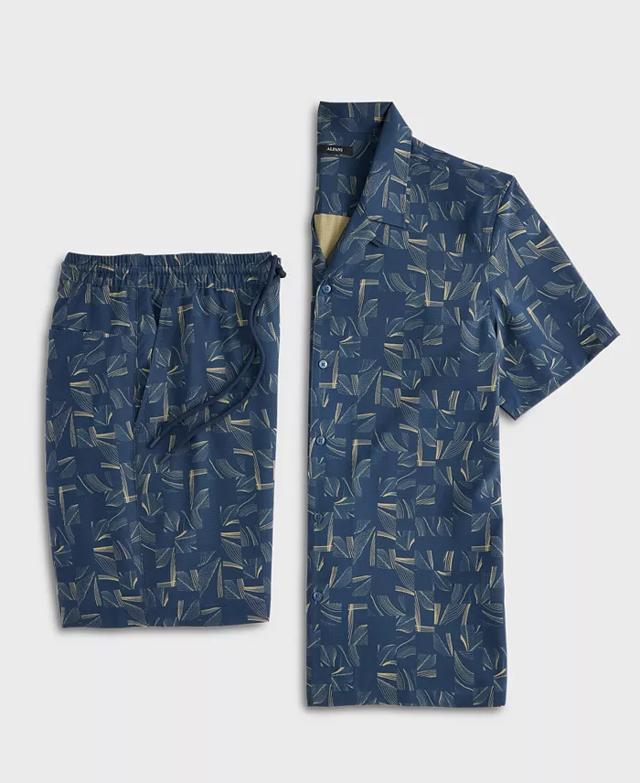 Alfani Men's Abstract Breeze Shirt & Shorts Exclusively At Macy's Men's Fashion & Accessories