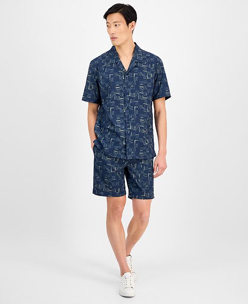Alfani Men's Abstract Breeze Shirt & Shorts Exclusively at Macy's Men's Fashion & Accessories