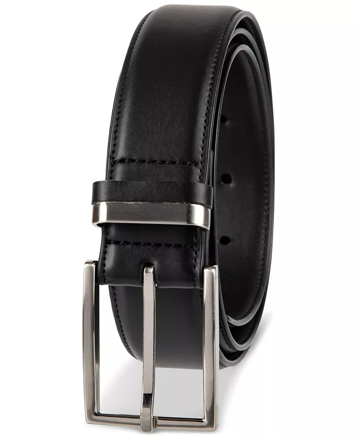 Alfani Men's Burnished Edge And Metal Loop Dress Belt Created For Macy's Men's Fashion & Accessories