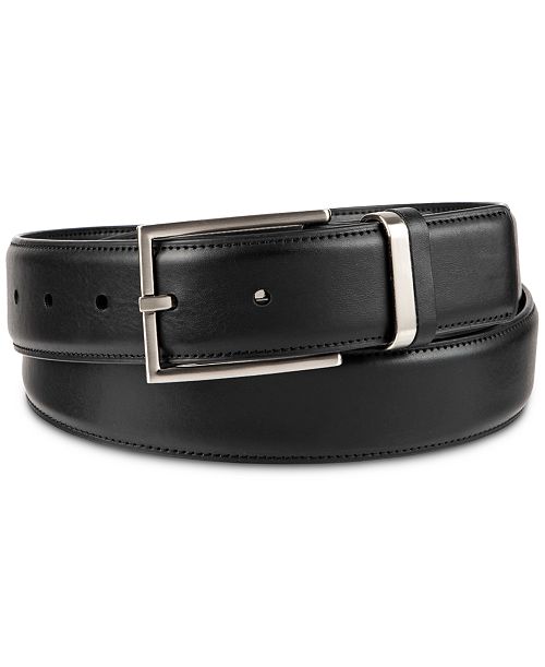 Alfani Men's Burnished Edge and Metal Loop Dress Belt Created for Macy's Men's Fashion & Accessories