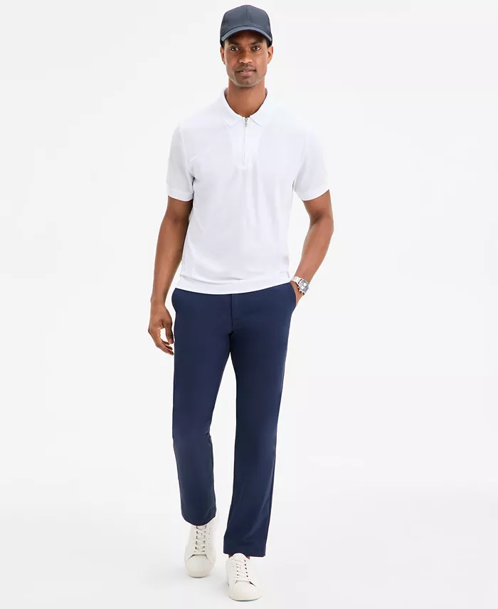 Alfani Men's Ottoman Short Sleeve Textured Quarter-Zip Polo Shirt Exclusively At Macy's Men's Fashion & Accessories