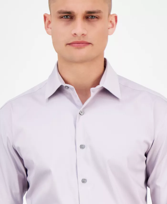 Alfani Men's Regular-Fit Temperature Regulating Solid Dress Shirt Created For Macy's Men's Fashion & Accessories