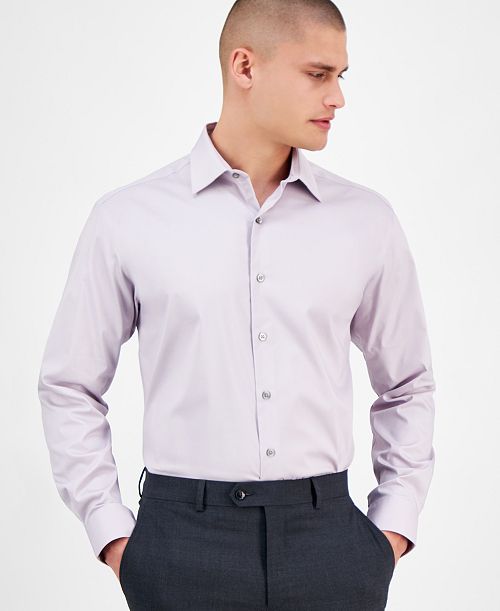 Alfani Men's Regular-Fit Temperature Regulating Solid Dress Shirt Created for Macy's Men's Fashion & Accessories
