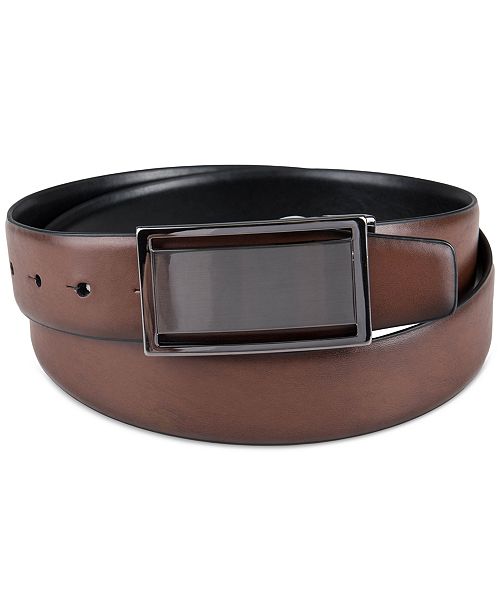 Alfani Men's Reversible Cut-Out Plaque Belt Created for Macy's Men's Fashion & Accessories