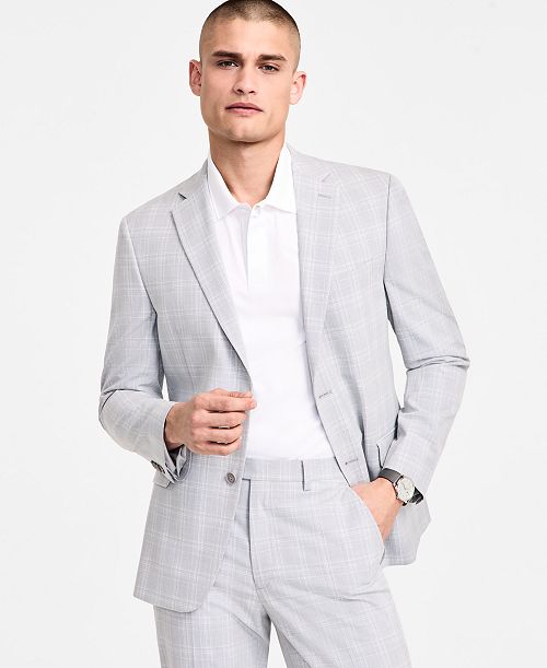 Alfani Men's Slim-Fit Plaid Suit Jacket Created for Macy's Men's Fashion & Accessories