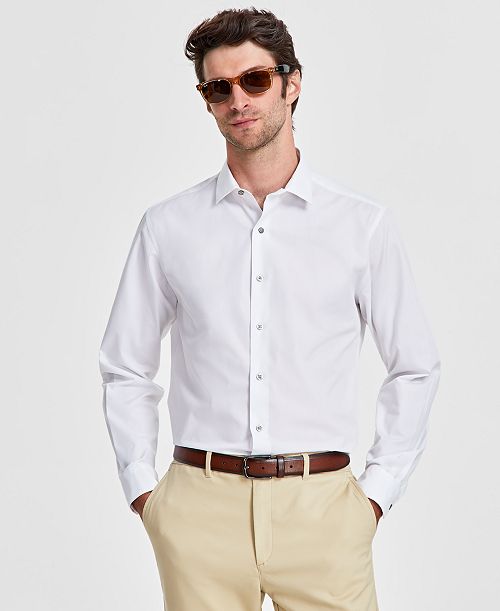Alfani Men's Slim-Fit Solid Dress Shirt Created for Macy's Men's Fashion & Accessories