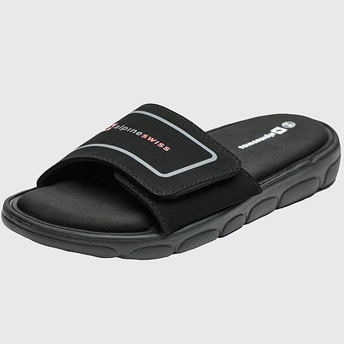 Alpine Swiss Men's Gabe Men Slide Sandals Shock-absorbing foam Insole for Arch Support Adjustable Strap Athletic Sandals Anti-Slip Traction EVA Foam Outsole Men's Shoes