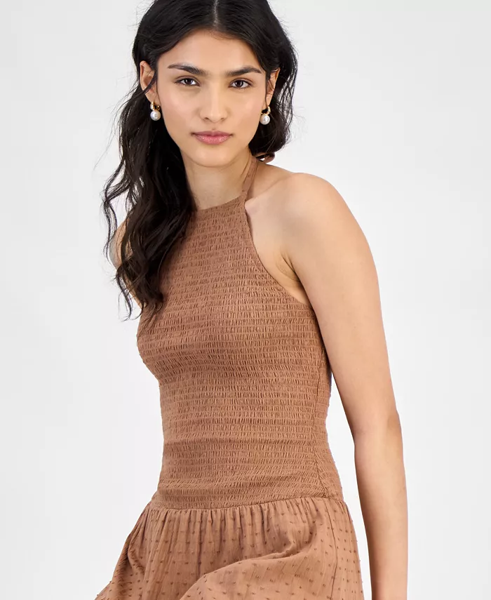 And Now This Women's Cotton Smocked Halter Maxi Dress Exclusively At Macy's Women's Fashion Shoes & Accessories