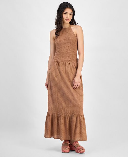 And Now This Women's Cotton Smocked Halter Maxi Dress Exclusively at Macy's Women's Fashion Shoes & Accessories