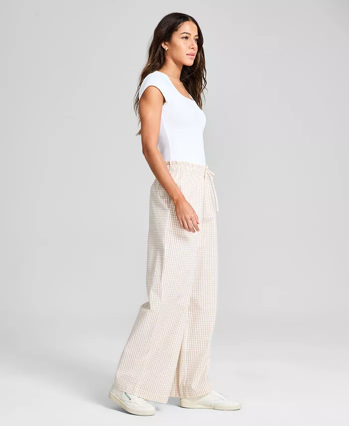 And Now This Women's Cotton Tie-Waist Wide-Leg Pants Exclusively At Macy's Women's Fashion Shoes & Accessories