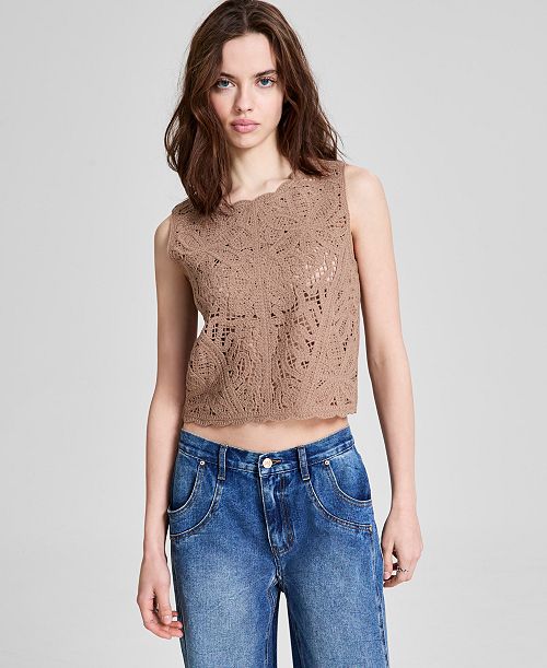And Now This Women's Crewneck Crochet Tank Top Exclusively at Macy's Women's Fashion Shoes & Accessories